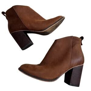BP. Brown Ankle Boots "Lance-Lea" US size 7M leather uppers high block heels